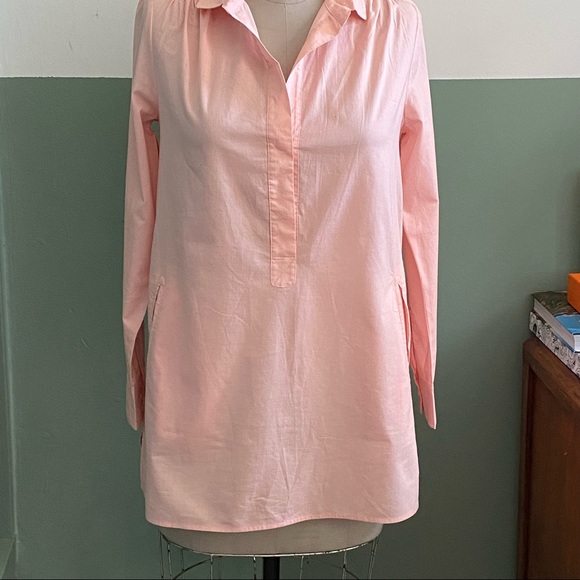 J Crew - pink tunic Toluca popover button down shirt NWT - Picture 8 of 16